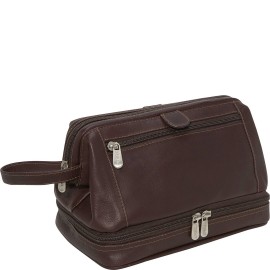 Piel Leather U Frame Utility Kit with Zip Bottom, Chocolate, One Size