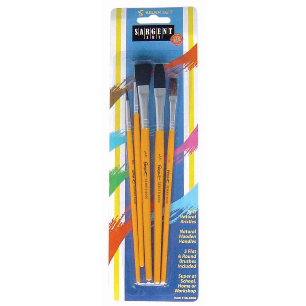 Sargent Art 56-6000 5-Count Natural Hair Brush Peg