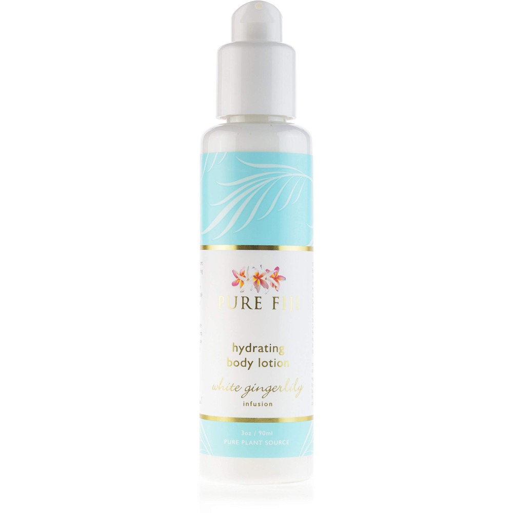PURE FIJI Body Lotion Hydrating - Moisturizing Lotion for Dry Skin with Coconut Milk and Vitamin E, Organic Body Lotion For Women and Men, White Gingerlily Scent, 3 oz