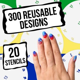 Custom Body Art Airbrush Nail Stencils - Series 1: 260 Unique Designs in 20 Individual Templates