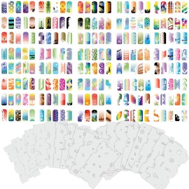 Custom Body Art Airbrush Nail Stencils - Design Series Set  4 Includes 20 Individual Nail Templates with 16 Designs Each for a Total of 320 Designs of Series 4