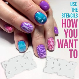 Custom Body Art Airbrush Nail Stencils - Design Series Set  4 Includes 20 Individual Nail Templates with 16 Designs Each for a Total of 320 Designs of Series 4 Custom Body Art Airbrush Nail Stencils - Design Series Set  4 Includes 20 Individual Nail Templates with 16 Designs Each for a Total of 320 Designs of Series 4