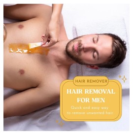 MOOM Organic Hair Removal Sugar Wax for Men with Aloe Vera & Chamomile - Soft Wax for Sensitive Skin & Men Hair - Perfect for Back, Chest, Eyebrow & Body - 12 oz Jar (Strips & Sticks NOT Included)