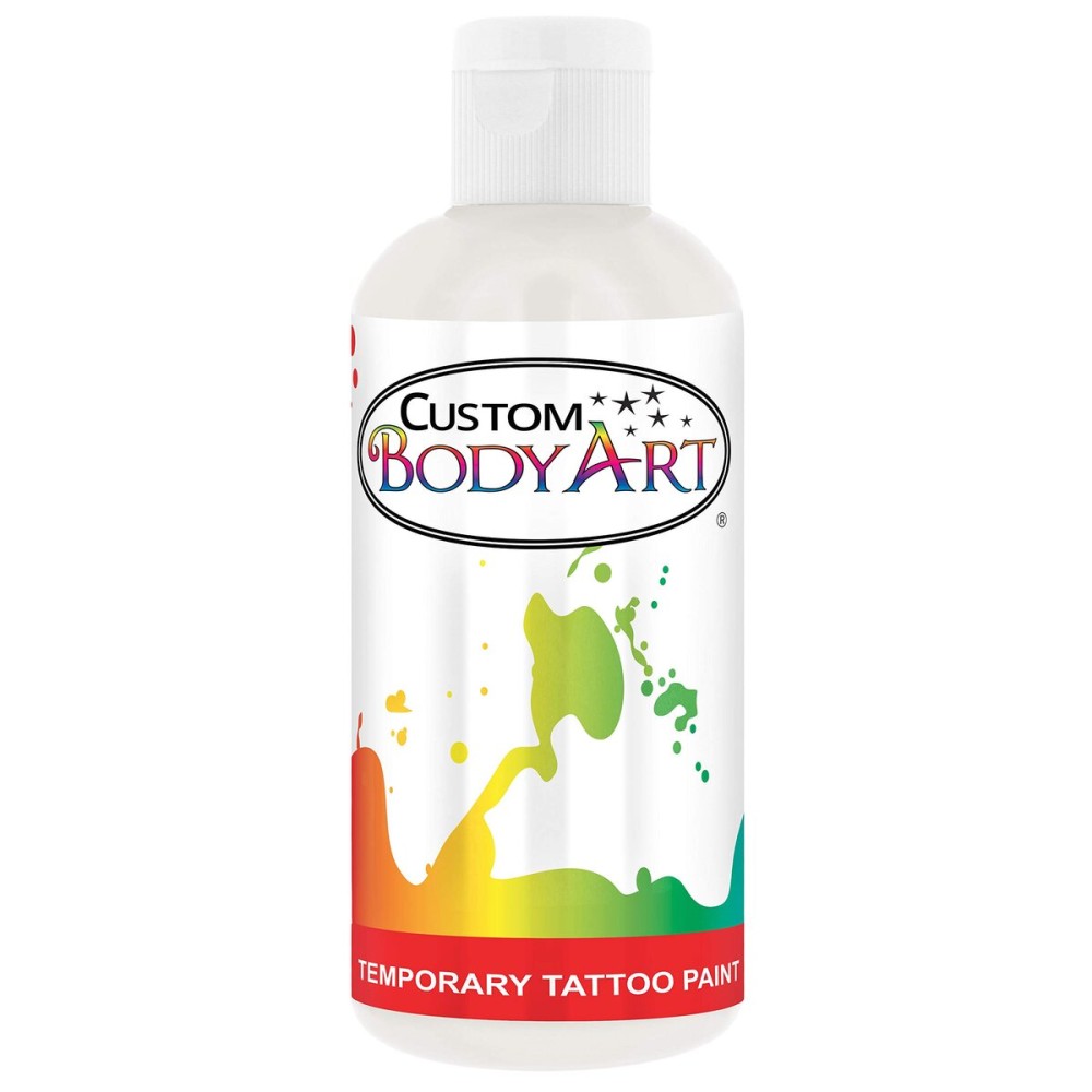 Custom Body Art 8-Ounce White Temporary Airbrush Tattoo Body Art Paint Alcohol Based