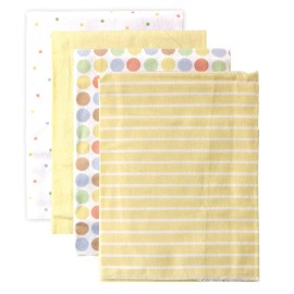 Luvable Friends Unisex Baby Cotton Flannel Receiving Blankets, Yellow, One Size