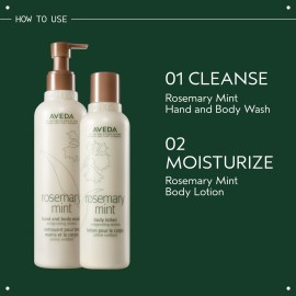 Aveda Rosemary Mint Body Lotion | Lightweight Cooling Lotion with Menthol | with Invigorating Aroma of Certified Organic Peppermint & Rosemary, 6.7 Fl Oz