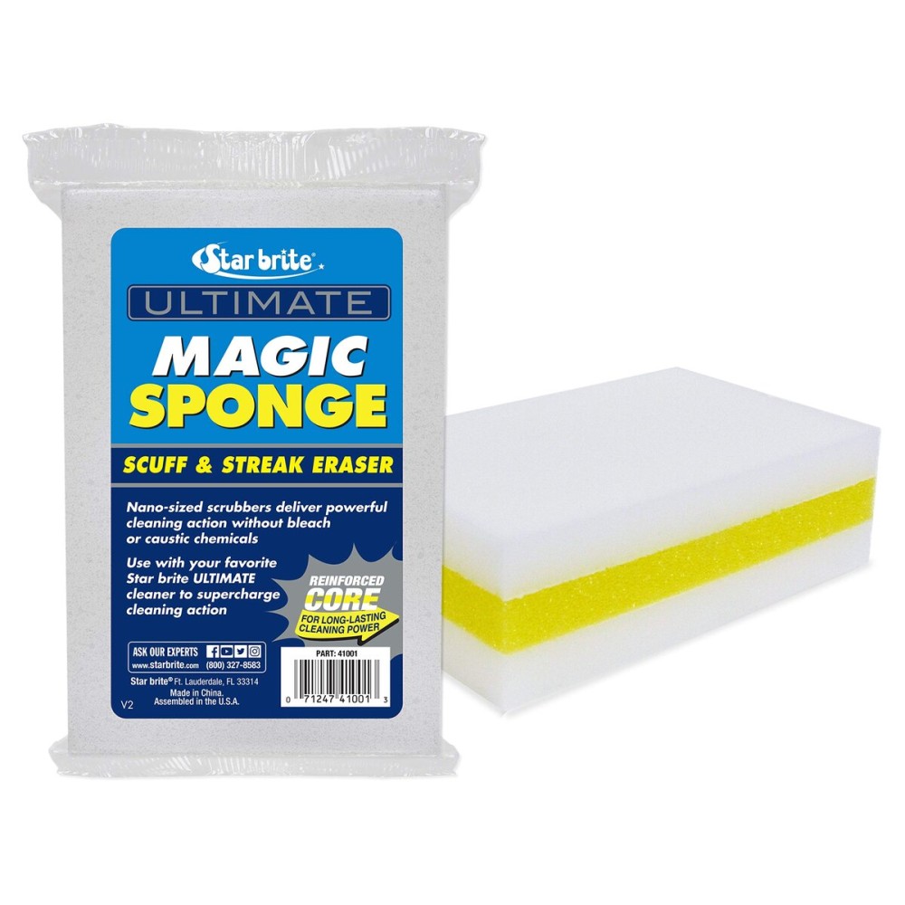STAR BRITE Ultimate Magic Sponge - Boat Scuff Eraser Melamine Scrubber with Reinforced Core - 2 Pack (041000)