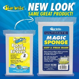 STAR BRITE Ultimate Magic Sponge - Boat Scuff Eraser Melamine Scrubber with Reinforced Core - 2 Pack (041000)