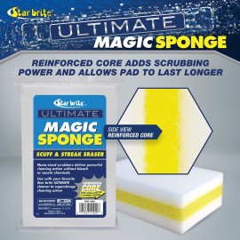 STAR BRITE Ultimate Magic Sponge - Boat Scuff Eraser Melamine Scrubber with Reinforced Core - 2 Pack (041000)