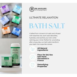 Plantlife Rejuvenate Therapy Bath Salts - Straight from The Plant Natural Aromatherapy Bath Salts - Balance, Calm, and Release Tension in The Body - Made in California 16 oz