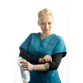 Tatjacket Tattoo Cover Up Concealer Sleeve, 2-PACK, Full Arm coverage, UPF 50 Protective, Slip Free, for Men & Women (Unisex), LARGE, BLACK