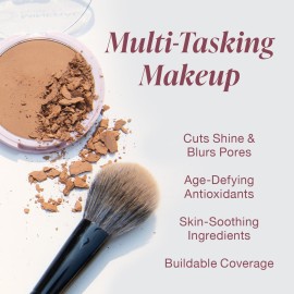 Mineral Fusion Pressed Powder Foundation, Warm 3 - Med/Tan Skin w/Yellowish Undertones, Age Defying Foundation Makeup with Matte Finish, Talc Free Face Powder, Hypoallergenic, Cruelty-Free, 0.32 Oz Mineral Fusion Pressed Powder Foundation, Warm 3 - Med/Tan Skin w/Yellowish Undertones, Age Defying Foundation Makeup with Matte Finish, Talc Free Face Powder, Hypoallergenic, Cruelty-Free, 0.32 Oz