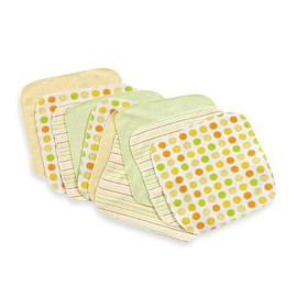 Spasilk Washcloth Wipes Set for Newborn Boys and Girls, Soft Terry Washcloth Set, Pack of 10, Yellow Dots