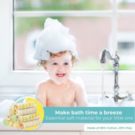 Spasilk Washcloth Wipes Set for Newborn Boys and Girls, Soft Terry Washcloth Set, Pack of 10, Yellow Dots