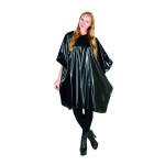 Betty Dain Jumbo Shampoo Cape, 45 W x 54 L, Waterproof and Stain-resistant Vinyl, Soft Nylon Neckband, Touch-and-close Fastener, Machine Washable, Black