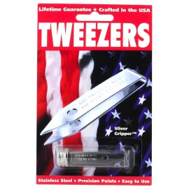 Sliver Gripper Uncle Bill\'s 19074 Tweezers in a Recloseable Tube