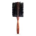 Spornette Italian Rounder 3 Inch Hair Brush (955-XL) - Round Double Density Boar Bristle Brush With Wooden Handle For Blow Drying, Styling, Volumizing, Straightening And Curling Medium To Long Hair