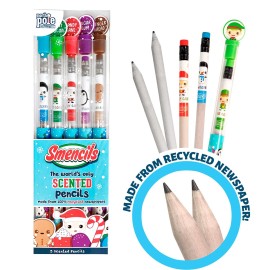 Holiday Smencils - HB 2 Patented Gourmet Scented Fun Pencils, 5 Count - Stocking Stuffer, Gifts for Kids, School Supplies, Party Favors, Classroom Rewards
