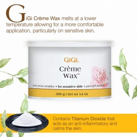 GiGi Crme Wax for Hair Removal, Soft Wax for Sensitive Skin, Face & Body, Gentle Formula, 14 oz, 1 Pack