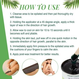 Clean + Easy Acai Berry Hard Wax for Hair Removal - Non-Strip, Depilatory Wax for Painless Full Body, Face, Bikini Brazilian Waxing, Removes Fine to Coarse Hair, 14 oz