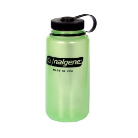 Nalgene Tritan Wide Mouth BPA-Free Water Bottle, Glows Green, 1 Quart, 32 oz