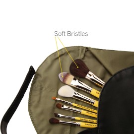 Bdellium Tools Professional Makeup Brush Studio Series - Basic 7pc. Brush Set with Roll-Up Pouch