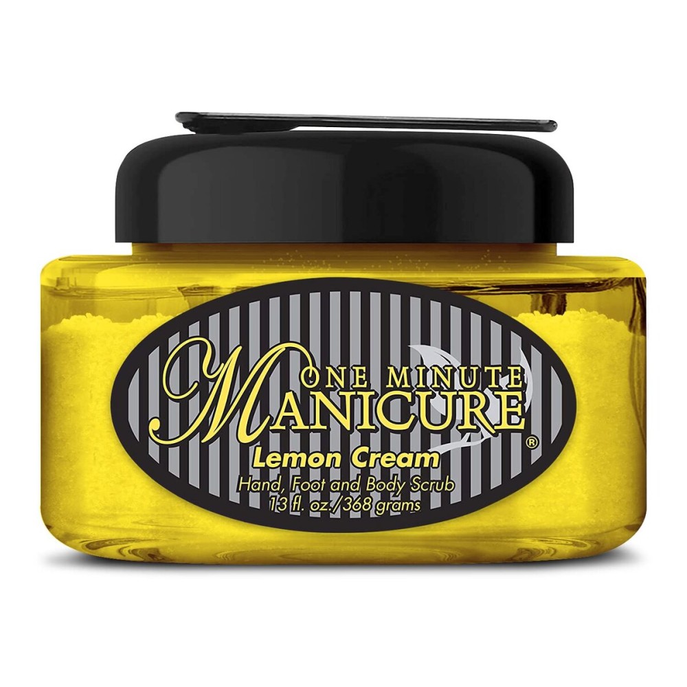 One Minute Manicure - Moisturizing Salt Scrub - 13 oz - Professionally Formulated To Exfoliate, Recondition & Moisturize Skin - Enhanced With Botanical Oils & Natural Sea Salts (Lemon Cream)