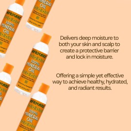 COCOCARE - Africare 100% Mineral Oil - 8.5 Fl Oz - Fragrance Free Pure Oil for Skin and Scalp Care