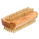 Redecker Natural Pig Bristle Nail Brush with Waxed Olive Wood Handle, 3-3/4-Inches