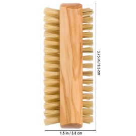 Redecker Natural Pig Bristle Nail Brush with Waxed Olive Wood Handle, 3-3/4-Inches
