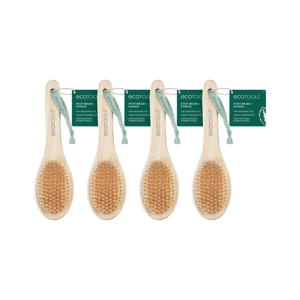EcoTools Foot Brush + Pumice, Foot Scrubber Brush for Cleansing & Dead Skin Removal, Reveal Smooth, Soft Feet, Foot Brush for Shower & Bath, Eco-Friendly, Cruelty-Free Bristles, 4 Count EcoTools Foot Brush + Pumice, Foot Scrubber Brush for Cleansing & Dead Skin Removal, Reveal Smooth, Soft Feet, Foot Brush for Shower & Bath, Eco-Friendly, Cruelty-Free Bristles, 4 Count