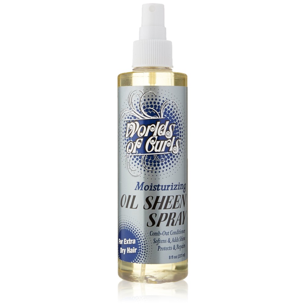 Worlds Of Curls Comb Out Conditioner & Oil Sheen Spray Moisturizer Extra Dry Hair, 8 Oz