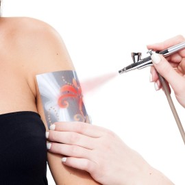 Custom Body Art 8-Ounce Red Temporary Airbrush Tattoo Body Art Paint Alcohol Based