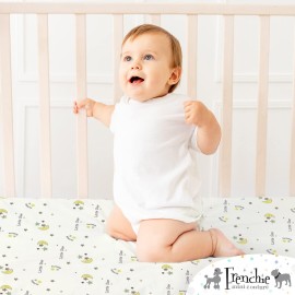 Frenchie Mini Couture Fitted Crib Sheet 100% Woven Cotton Fits Toddler Mattress, 28 x 52 x8in, Twinkle Little Star