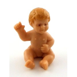 Dollhouse Rubber Baby Doll Sitting Down Miniature People Nursery Accessory