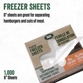 LEM Products 6 Freezer Sheets, Non-Stick, Non-Porous Polyethylene, 1000 Count Box
