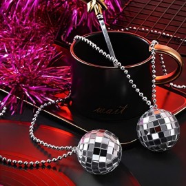 Rhode Island Novelty 2 Disco Ball Necklace