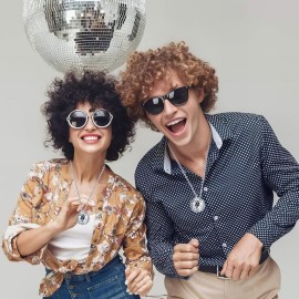 Rhode Island Novelty 2 Disco Ball Necklace