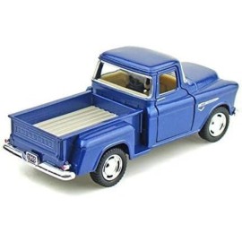 KiNSMART 1955 Chevrolet Stepside Pickup Truck 5 Inch 1:32 Scale Die Cast Metal Little Blue Truck
