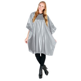 Betty Dain Jumbo Shampoo Cape, 45 W x 54 L, Waterproof and Stain-resistant Vinyl, Soft Nylon Neckband, Touch-and-close Fastener, Machine Washable, Silver Betty Dain Jumbo Shampoo Cape, 45 W x 54 L, Waterproof and Stain-resistant Vinyl, Soft Nylon Neckband, Touch-and-close Fastener, Machine Washable, Silver