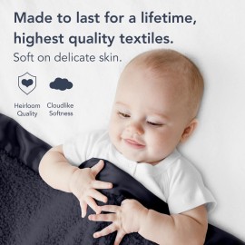 Little Giraffe Chenille Blanket Midnight