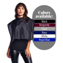 Betty Dain Nylon Shortie Makeup Cape - Professional Comb Out, Blow Out, Hair and Beard Styling Cape - Water Resistant, Lightweight Nylon Bib Keeps Clothes Clean and Hands Free Betty Dain Nylon Shortie Makeup Cape - Professional Comb Out, Blow Out, Hair and Beard Styling Cape - Water Resistant, Lightweight Nylon Bib Keeps Clothes Clean and Hands Free