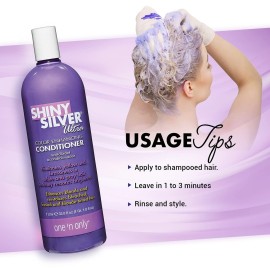 One \'n Only Shiny Silver Ultra Color-Enhancing Conditioner, 33.8 Fl. Oz - Restores Shiny Brightness to White, Grey, Bleached, Frosted, or Blonde-Tinted Hair One \'n Only Shiny Silver Ultra Color-Enhancing Conditioner, 33.8 Fl. Oz - Restores Shiny Brightness to White, Grey, Bleached, Frosted, or Blonde-Tinted Hair