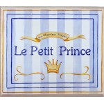 The Kids Room by Stupell Le Petit Prince Blue Striped Square Wall Plaque