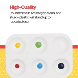 School Smart Paint-Rite Tray with 6 Wells, 3-1/2 x 5-1/4 Inches, White, Pack of 12