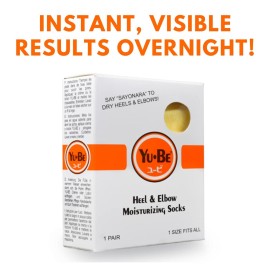 Yu-Be Heel & Elbow Moisturizing Socks for Dry Heels & Feet | Toeless Spa Socks for Women & Men to Soften Rough Skin Overnight | for Dry & Sensitive Skin I Callus Eliminator