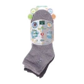 Earth Therapeutics Aloe Socks - Double Pack - Gray/Black (2 Pairs) Earth Therapeutics Aloe Socks - Double Pack - Gray/Black (2 Pairs)