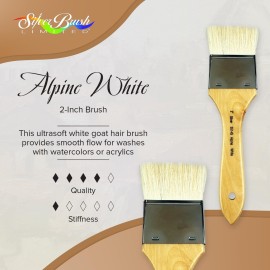 Alpine White - Goat Hair Wide Wash Blender Short 2 in Alpine White - Goat Hair Wide Wash Blender Short 2 in