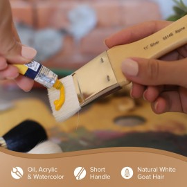 Alpine White - Goat Hair Wide Wash Blender Short 2 in Alpine White - Goat Hair Wide Wash Blender Short 2 in