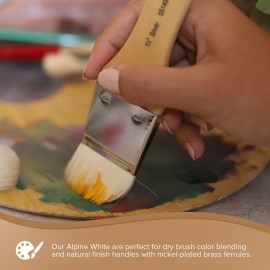 Alpine White - Goat Hair Wide Wash Blender Short 2 in Alpine White - Goat Hair Wide Wash Blender Short 2 in